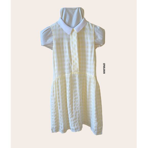 Sandro Paris Yellow Gingham Collar Sleeveless Mini Summer Dress Size 1 Small - Picture 1 of 10